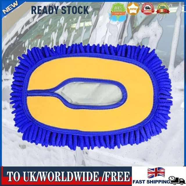 Car Detailing Brush Chenille Car Mop Head Wipe Mop Auto Accessory (Blue)