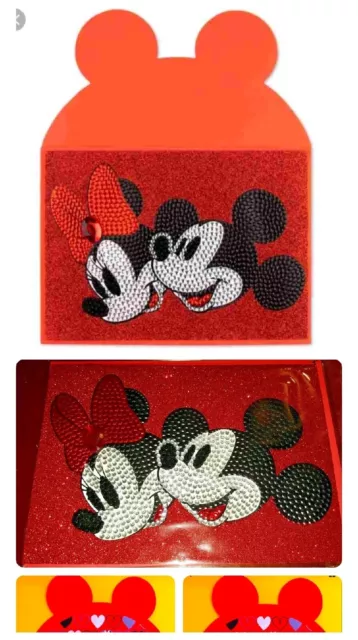 Dazzling Mickey Minnie Mouse Card By Papyrus Blank Disney Rhinestones Bling Nwt