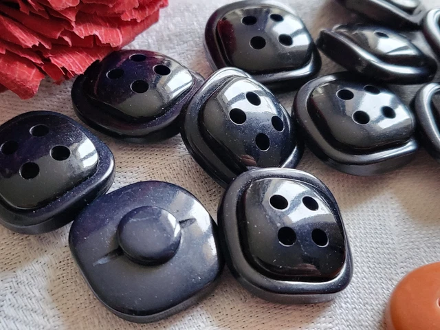 Lot De 6 Boutons Vintage Couleur Moutarde - Diamètre 2,6 Cm - Épais - Réf. 705 - Occasion