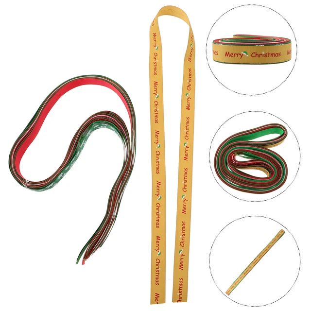 12 Rolls christmas gift ribbon Sackleinenband Verdrahtet Feiertagssatinband Weih