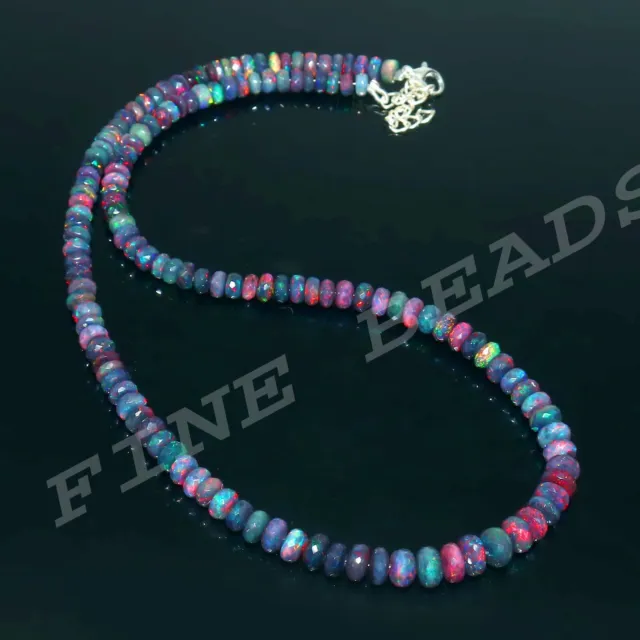 Opal Perlen Natürlich Facettierte Äthiopische Halskette Schmuck Np-2802