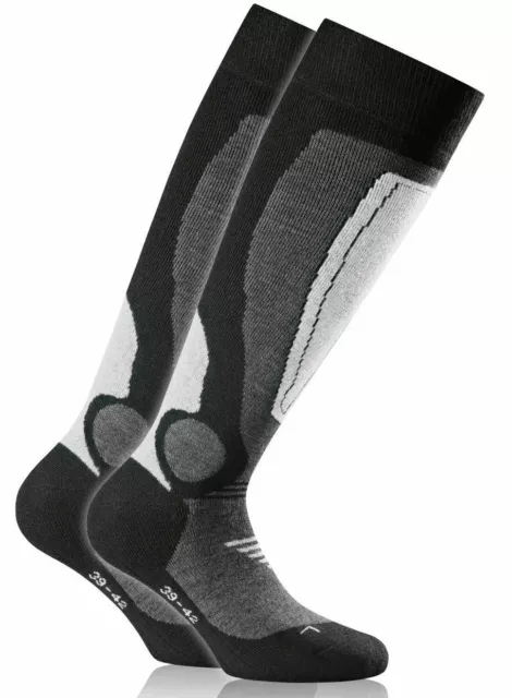 Skisocken 2x Ski Socken Grau Skiing Socks Wolle Snowboard Winter Rohner - 2 Paar