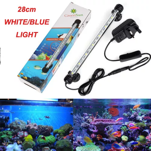 28cm White&Blue Aquarium Lighting Bar LED Fish Tank Lamp Underwater 5050SMD Lamp