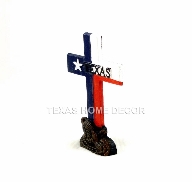 Texas Standing Cross Flag Star Armadillo Rope Cast Iron Rustic Decorative
