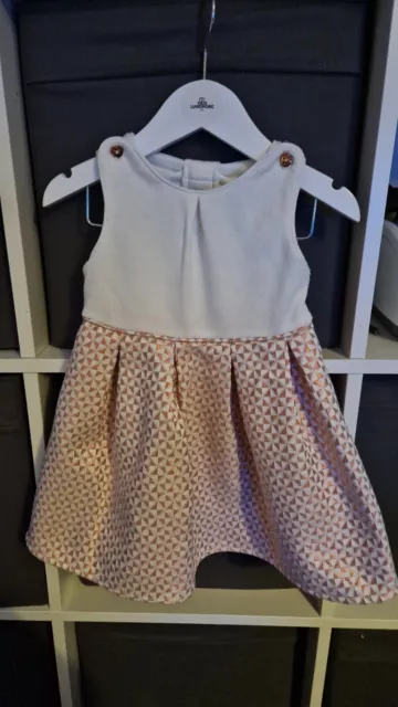 Baby Girls Ted Baker Baby Baker Pink And White Party Dress Age 9-12 Months