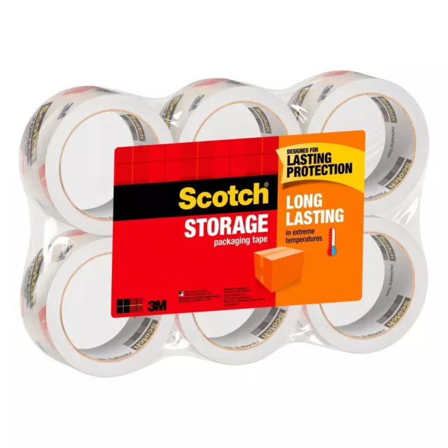 Scotch 3M Storage Packing Tape 6 Rolls Heavy Duty Shipping Packaging Moving New,