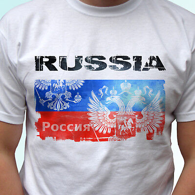 La Russia Bandiera Design Bianco T Shirt Top Moderno Tee-LINEA UOMO DONNA Taglie Bambini Baby