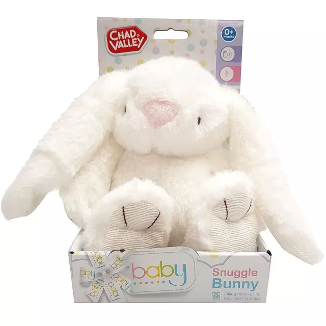 Chad Valley Snuggle Bunny Plush Super Soft Cuddly Toy Baby White Rabbit 0+ Month