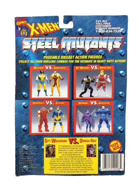 1994 X-Men Steel Mutants Spy Wolverine vs Omega Red Toy Biz Metal Action Figures 3