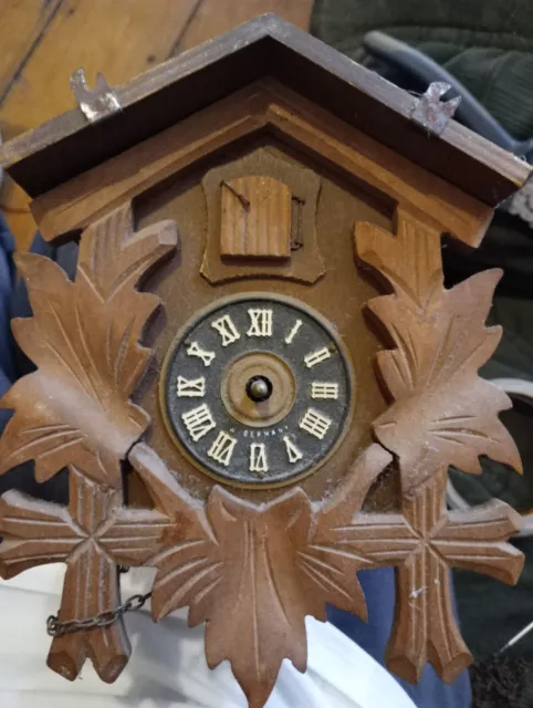 "Reloj de cuco pequeño (8") vintage - BACHMAIER & KKLEMMER. Hecho en Alemania Occidental