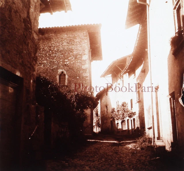 Pérouges Beau Village de France c1930 Photo Plaque verre Stereo Vintage V33L5n2