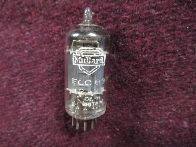 Mullard Long Plate 12AX7 ECC83 tube. Code B7B, Britain. AT1000 Tested 87/93% gm.