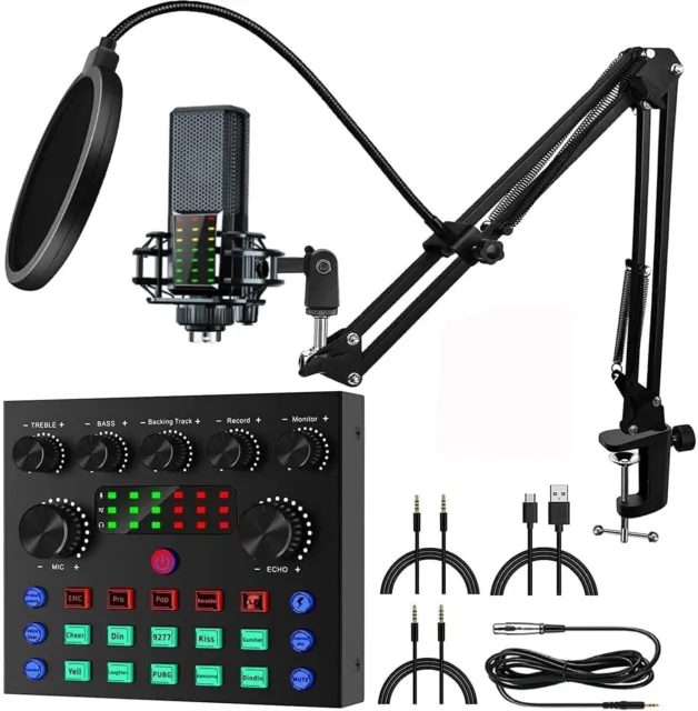 Fenansion Mixer Microfono PC con Voce Microfono Condensatore Streaming Bundle
