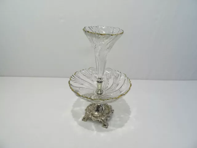 Ancien Centre De Table Coupe Vase Cornet Tulipier Surtout De Table Art Nouveau