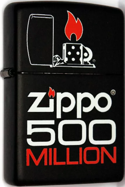 Zippo Genuino Recargable Mechero Tabaco 500 Million #31 Nuevo Caja Raro Negro