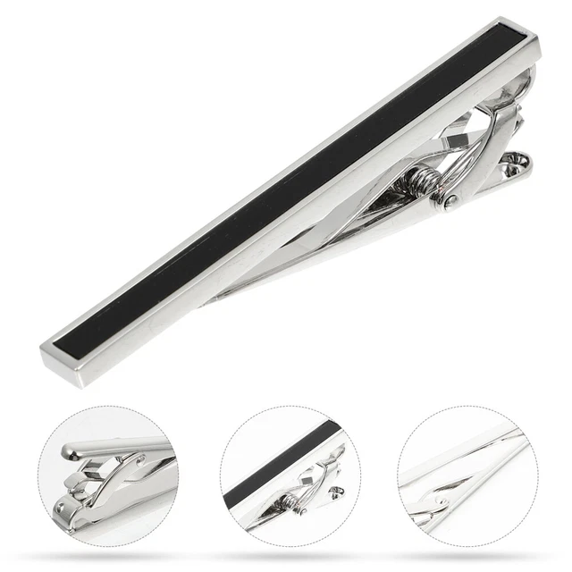 Tie Decoration Tack Clasp Mens Bar Gold Clip Black Man Personality Pin