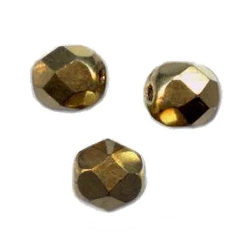 50 Perles Facettes cristal de boheme 4mm - BRONZE OR