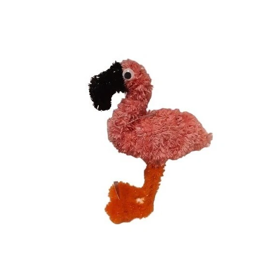Pink Flamingo Tinsel Figure Decoration Ornament 7 inch