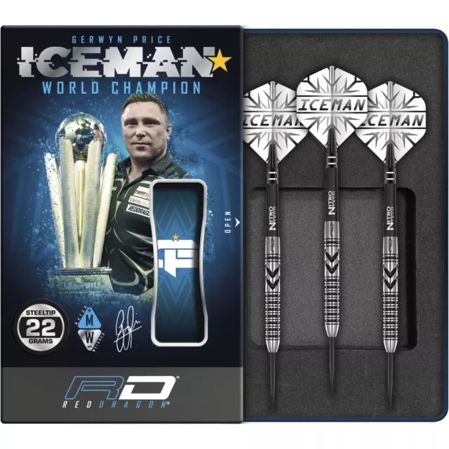 RED DRAGON Gerwyn Price Thunderbolt Premium Tungsten Darts Set with Flights