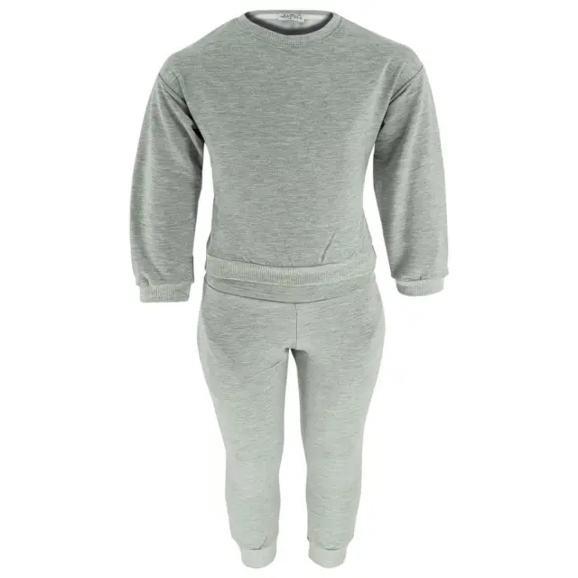 Set salotto bambine bambini grigio qualità premium set abbigliamento salotto tuta 2-12 anni Regno Unito 2