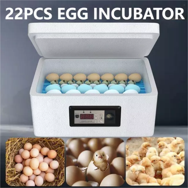 Semi-Automatic 22PCS Egg Incubator For Hatching Eggs Chicken Ducks  Family Use