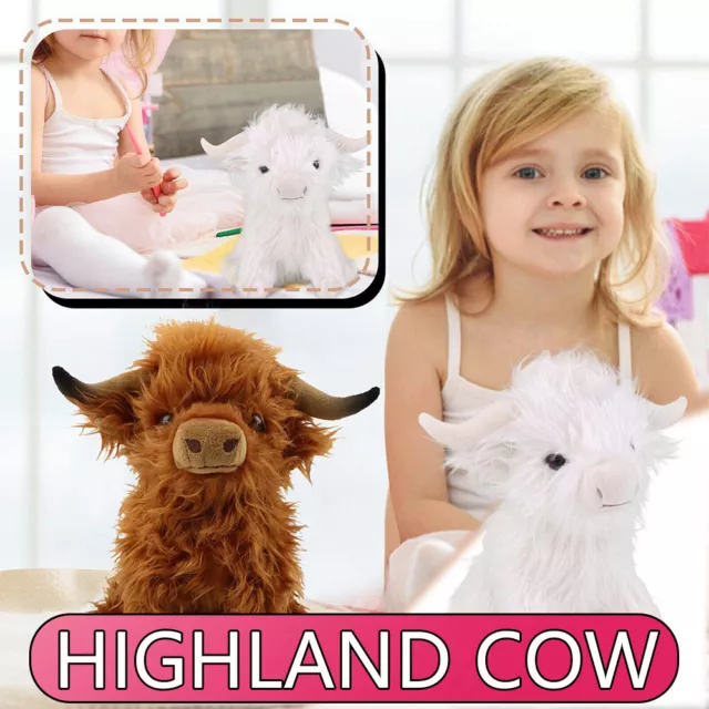 Highland Cow Toys Plush Dolls Soft Teddies Scottish Kids Toddler Cute Scotland 3