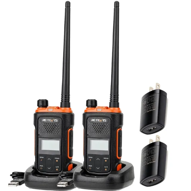2Pack MURS Retevis RB27V Two Way Radio 11NOAA Weather Dual Watch&FM For Camping