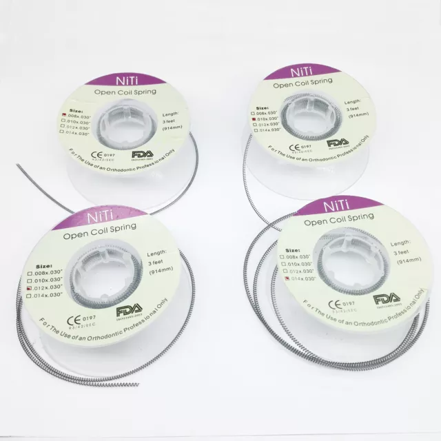 Dental Orthodontic Niti Open Coil Spring Spool .008/010/012/014 Inch 914mm