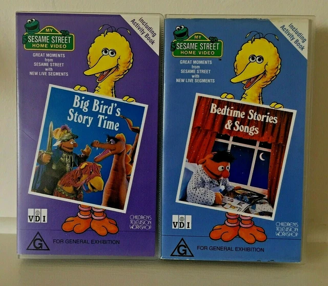 SESAME STREET BIG Bird's StoryTime vhs x 2 Story Time & Bedtime Stories