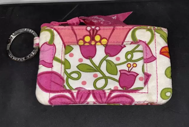 Vera Bradley Women's Floral Cotton Zip Id Case Wallet Keychain