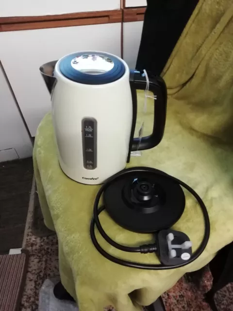 (2383)(New) Comfree Cream  Automatic Electric Kettle With 1.7 Ltr Filler Gauge