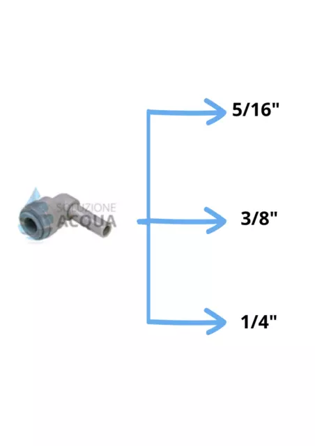 Gomito Con Codolo-Raccordo Ad Innesto Rapido Acqua Osmosi Depuratori