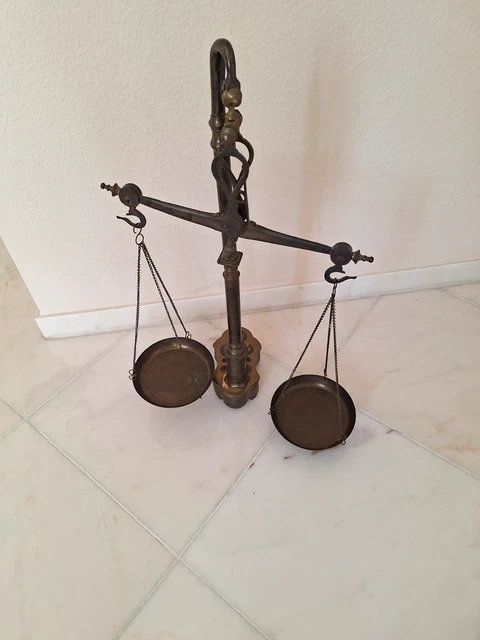 Aubaho Waage Feinwaage Mit 50g Gewichten Messing Apothekerwaage Antik