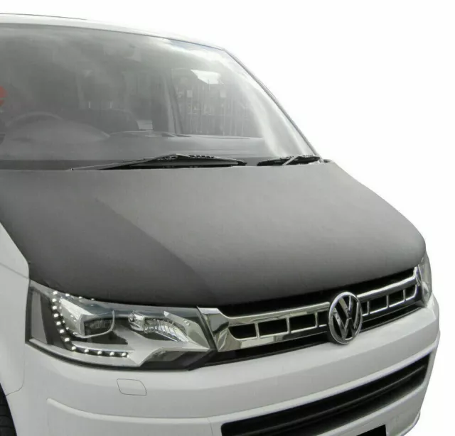 Bonnet Bra Cover Full Black Leather Fit VW T5 T6 TRANSPORTER MULTIVAN CARAVELLE