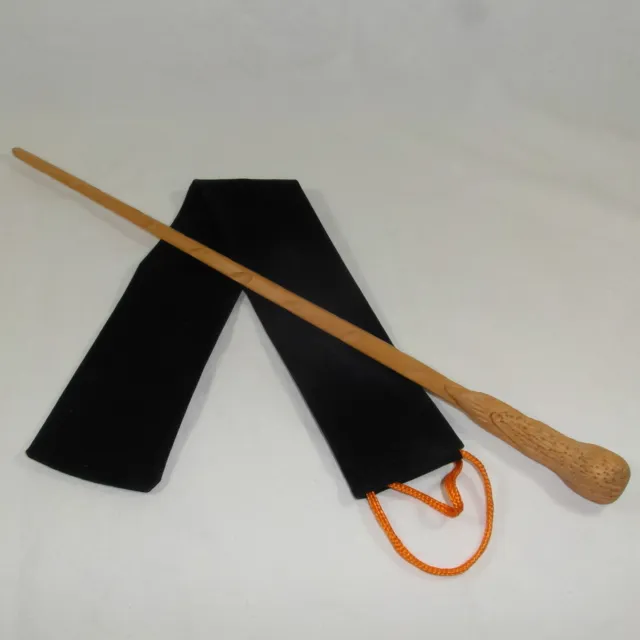 16" Weasley Hand Carved Mahogany Wood Magic Wand Wizard Witch Wicca w/Velvet Bag