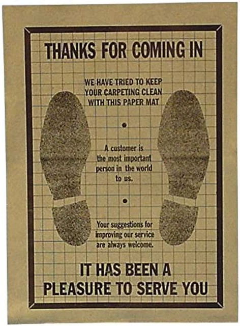 John Dow PFM-500P Poly-Backed Paper Disposable Floor Mat (Box/500)