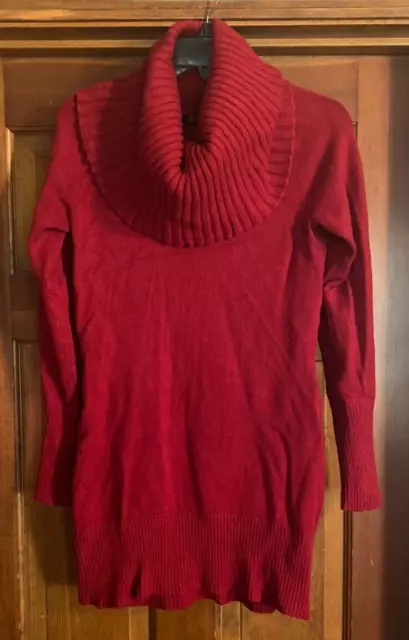 Inc International Concepts Red Turtleneck Tunic Sweater Women's Size Medium