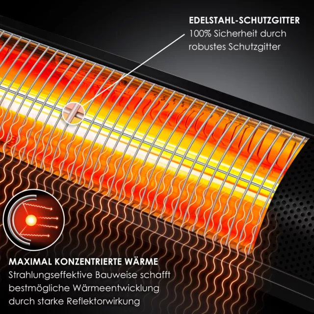 RETOURE Infrarot Heizstrahler 3000W Heizstrahler Quarzstrahler Terrassenheizer 4