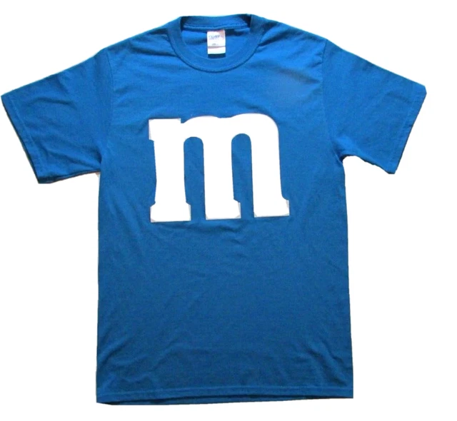 Port & Company Graphic M & M Candy Color Blue Cotton T-shirt Unisex Size Small