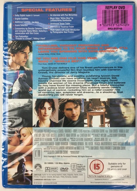 VANILLA SKY (2001) R2 2002 Paramount Release DVD - Replay Refurbished ...