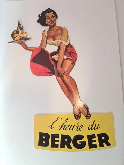Plaque métal 19 x 19 cm une publicité manière pin-up pour du chocolat - Esprits Vintage
