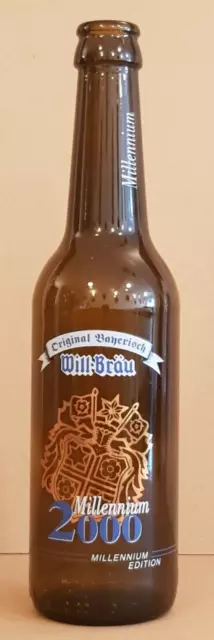 1x Will Bräu Millenium 2000 alte Bier Flasche rar Deko Sammler old beer bottle