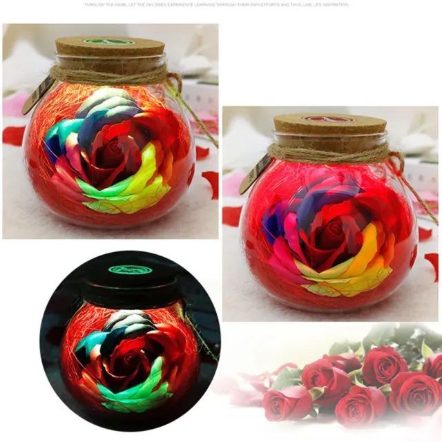 LED RGB Dimmer Rose Lamp Light Remote Control Wish Bottle Lamp Valentine's Day