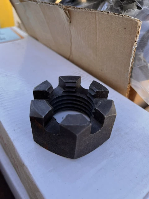 1-1/2 6Tpi Hex Slotted Nut Steel Plain (1) Castle Nut