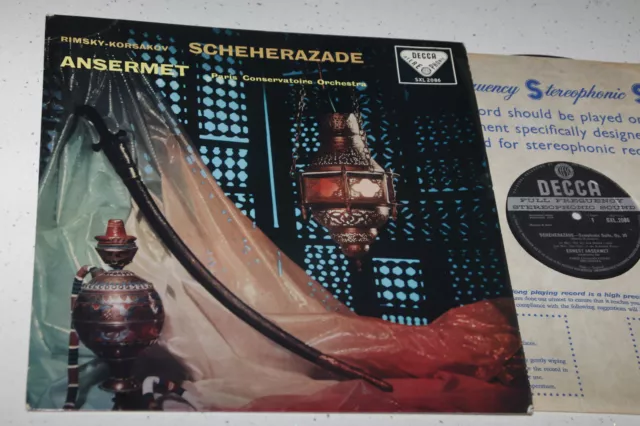 Decca SXL 2086 Ansermet Rimsky-Korsakov Scheherazade 1959 ED1 BBB NM