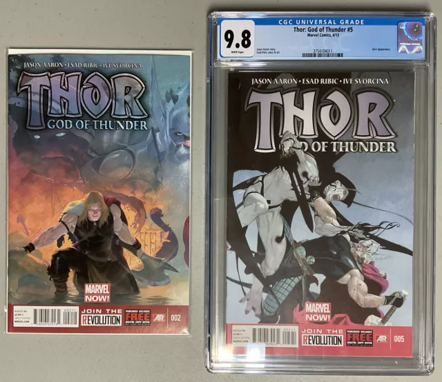 🔥MCU Comic🔥Thor God of Thunder #2(9.4-9.6) & 5(CGC9.8)🔥 Gorr, Godbutcher Keys