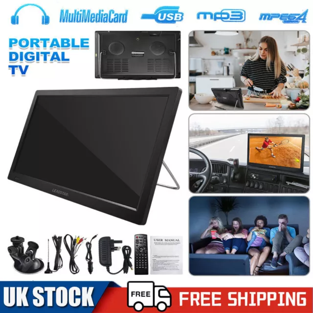 13" Portable 1080P HD TV Freeview HDMI Digital Television Player Rechargeable UK