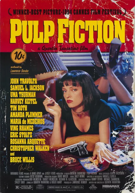 Pulp Fiction (1994) Movie Movie POSTER Poster Uma Thurman John Travolta