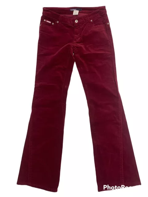 South Pole Jeans Womens Corduroy Velour Burgundy Boot Cut Pants Junior Size 5