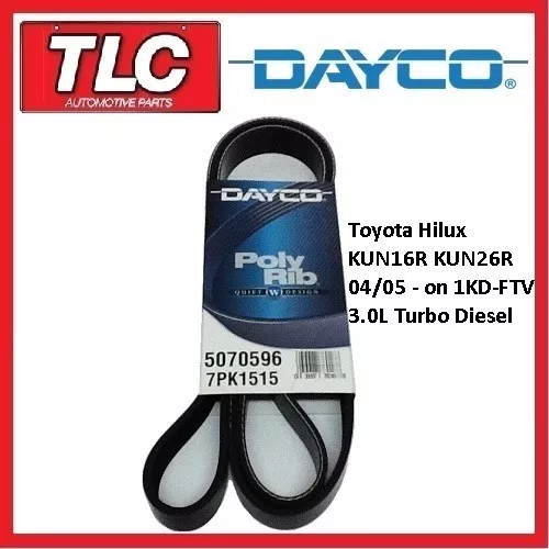 Dayco Fan Belt Fits Hilux KUN16R KUN26 1KD-FTV 3.0 Diesel 4/05 on